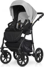 Детская коляска 2 в 1 Expander Elite 03 Silver (черная ткань – св.серая ткань)